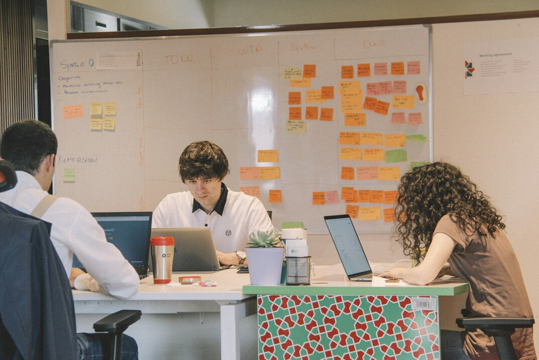 team working on insurance software