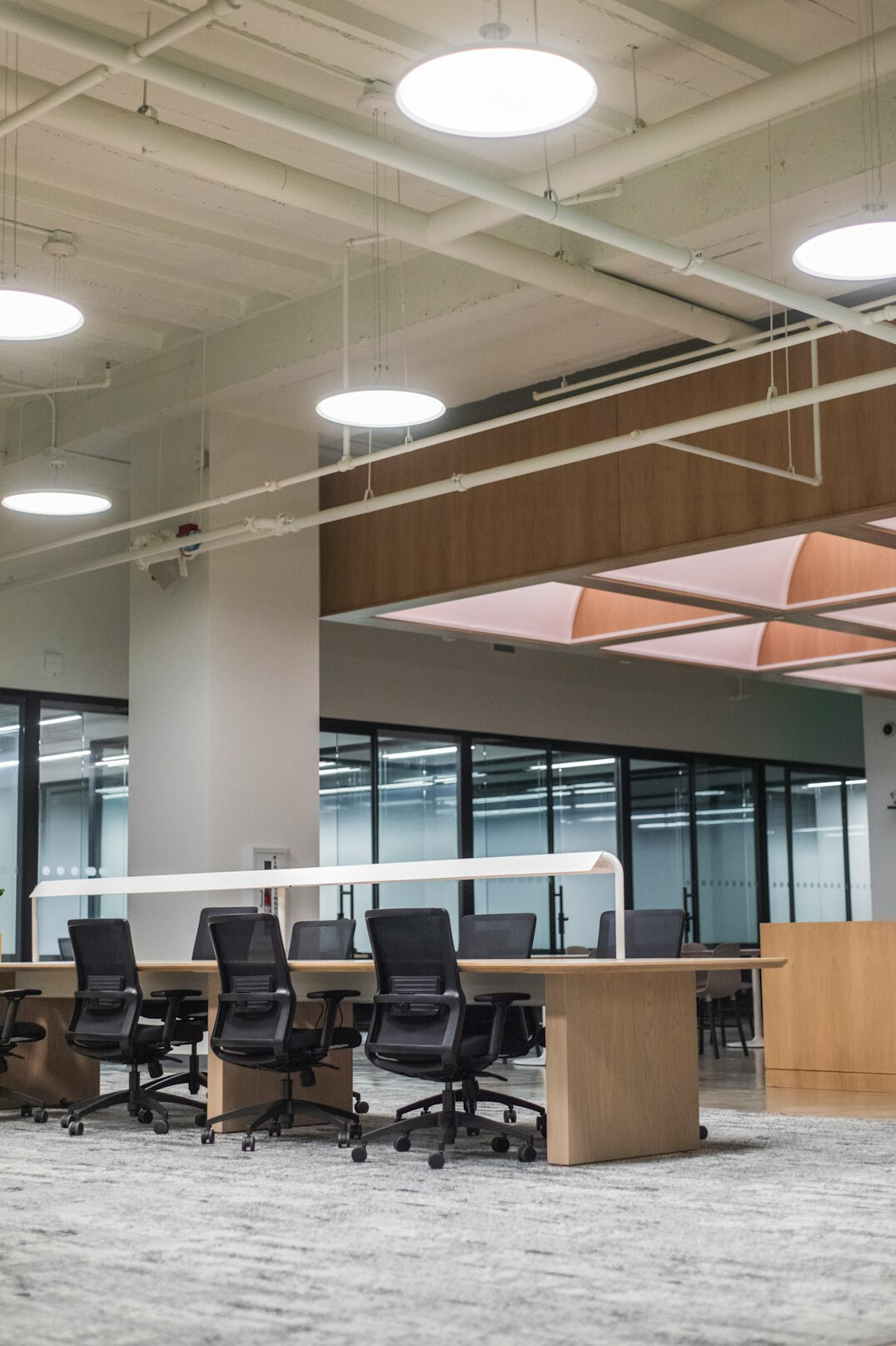 modern office with computers